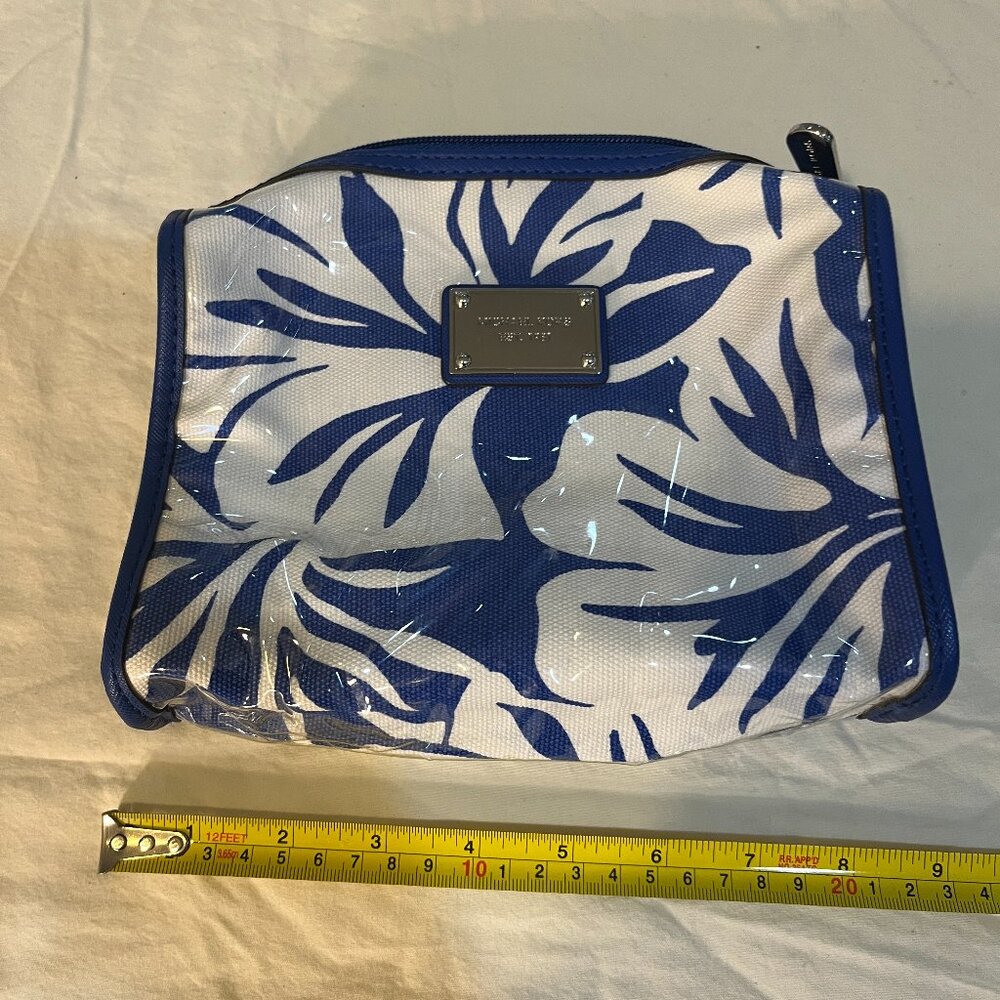 Michael Kors Jet Set blue floral cosmetic bag